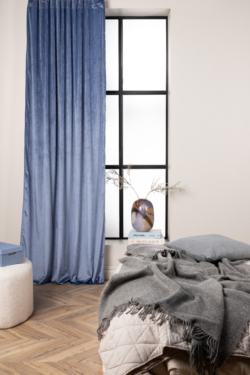 Sammetsgardin 2-pack Lavendelvind Blå - Image 2