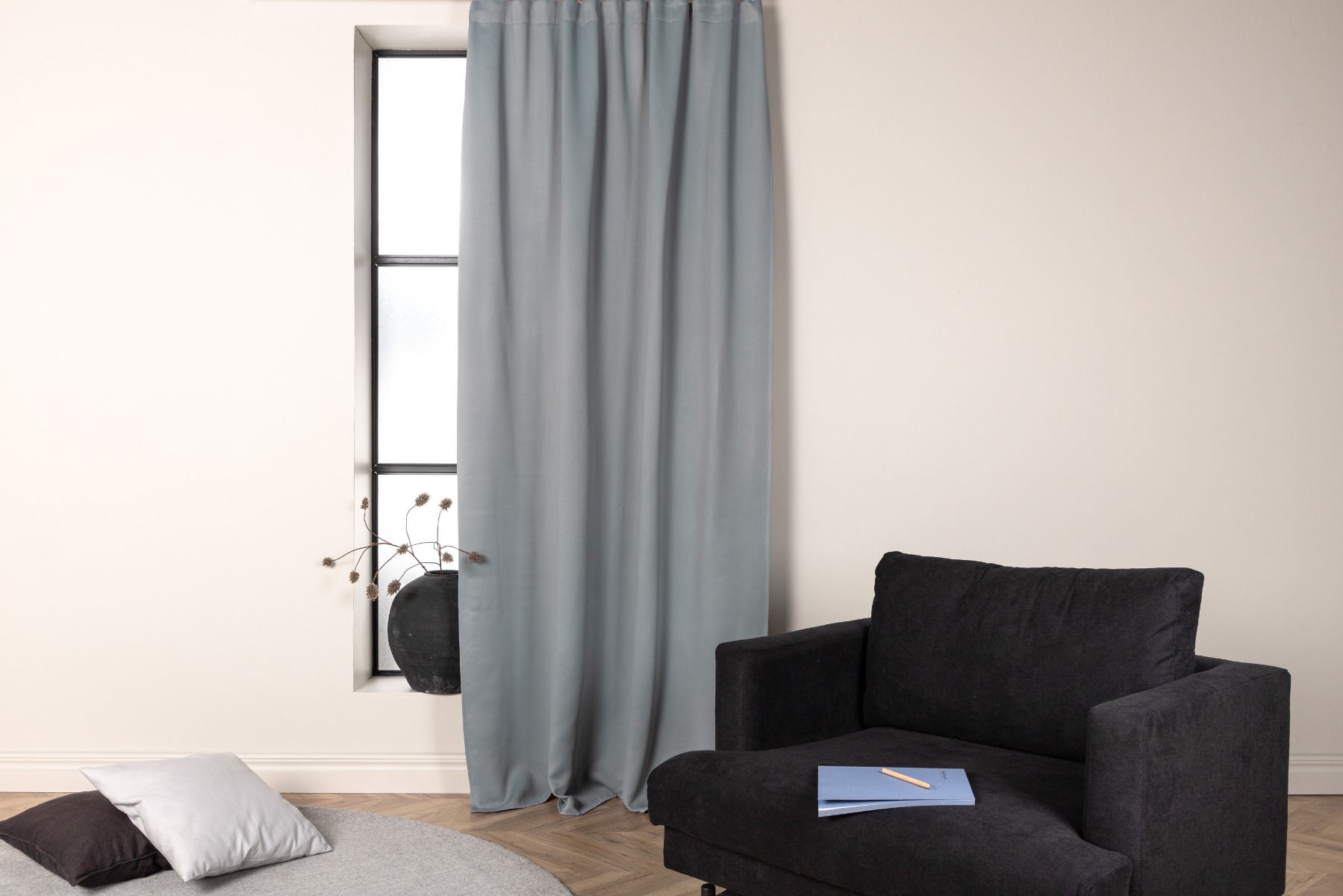 Mörkläggande Gardin 2-pack Molndans Ljusgrå - Image 3