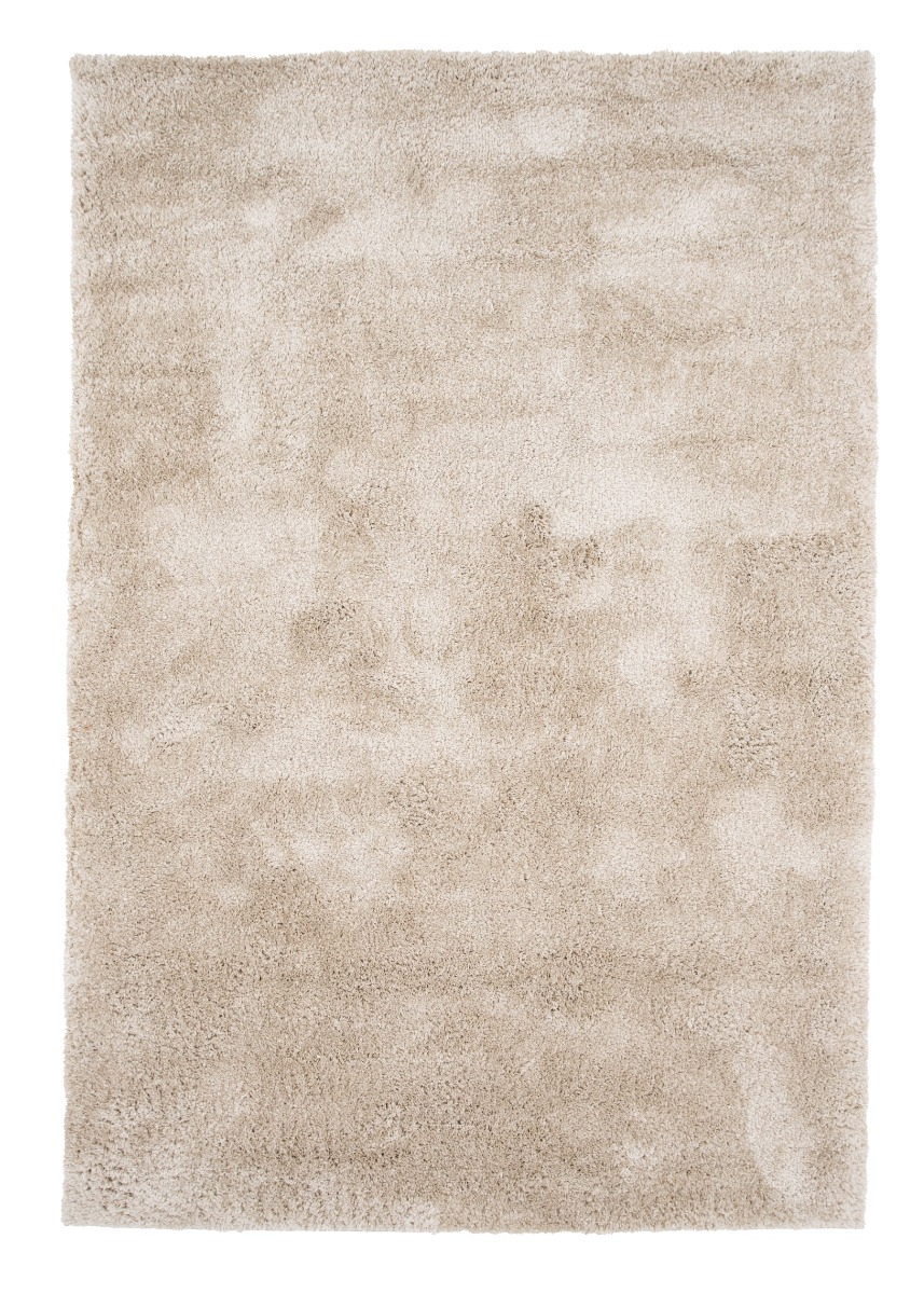 Beige ryamatta Nora med mjuk och tjock textur i polypropylen
