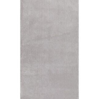 Clario silvergrå ryamatta i mjuk microfiber med skimrande lugg