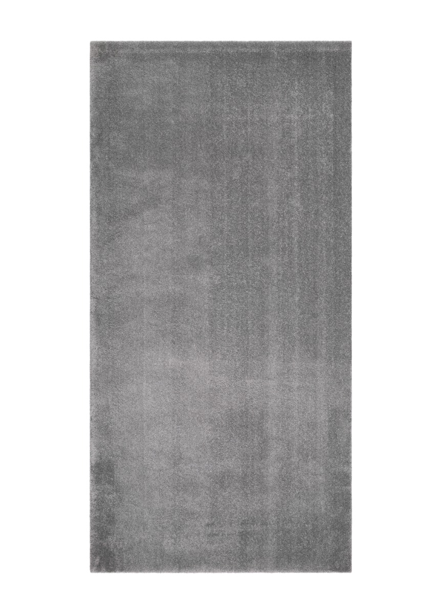 Mjukt grått ryamatta i supersoft microfiber med tjock lugg och mild glans