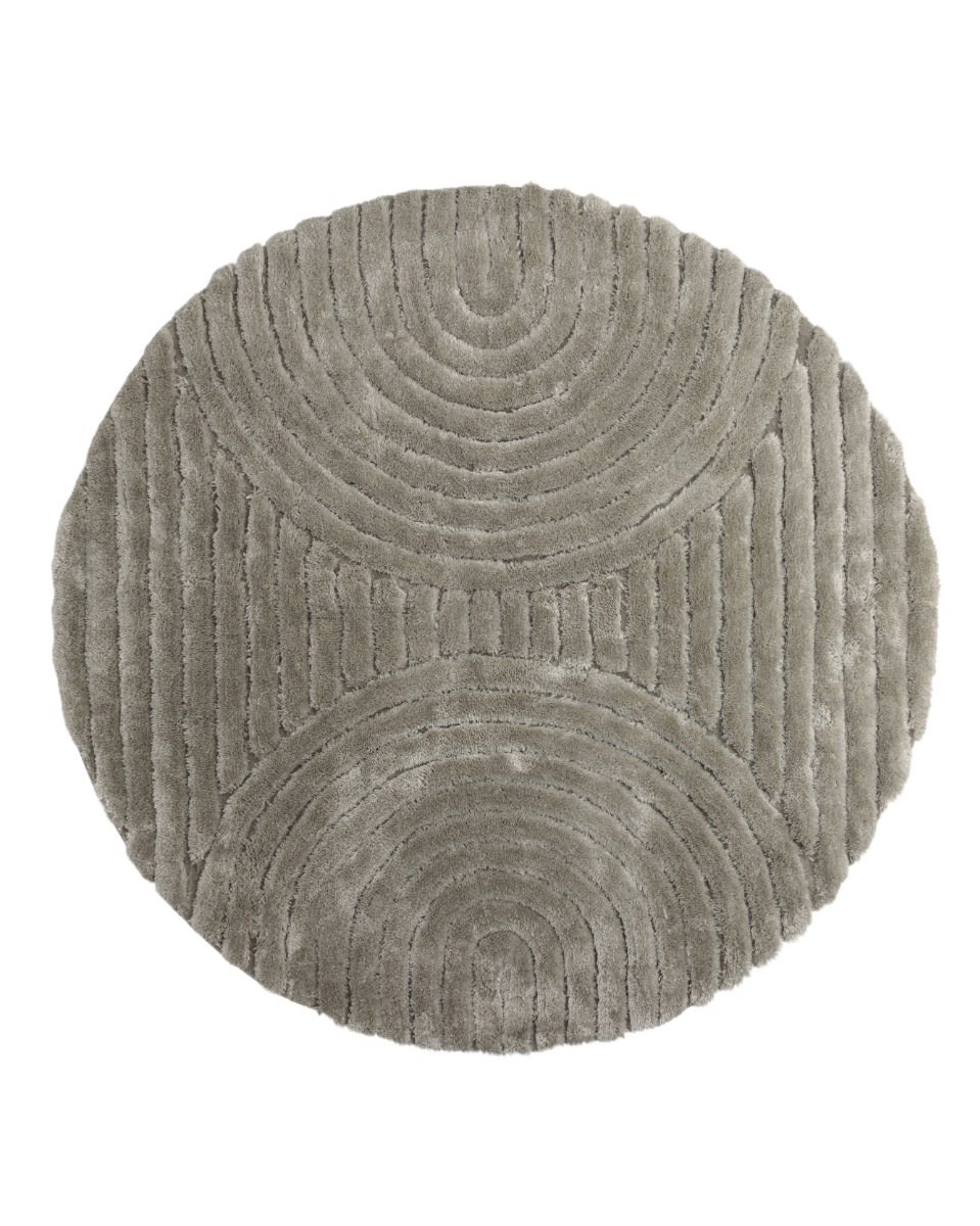 Veron ryamatta i greige färg med tjock mjuk polyesterfiber i modernt vardagsrum