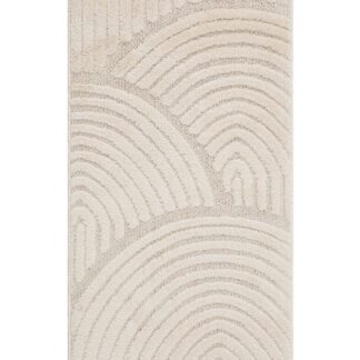 Närbild av Forell vit wiltonmatta med kort lugg och diskret struktur