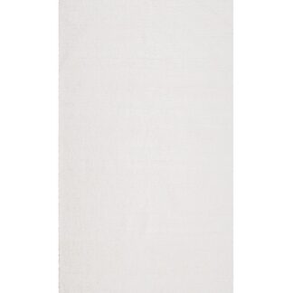 Vit handvävd bomullsmatta Allison på ljust golv i modernt rum