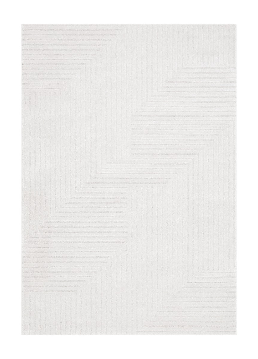 Modern vit matta Tesina med tjock textur och hållbar juteundersida för inomhusbruk