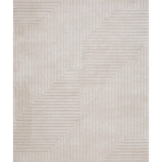 Modern linnefärgad matta Tesina med strukturerat mönster och jutevävbaksida i heminteriör