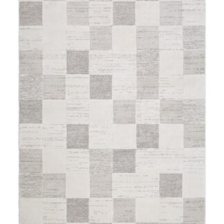 Modern gråvit matta Elarra Draxen med stabil juteundersida och mjuk 13 mm tjocklek