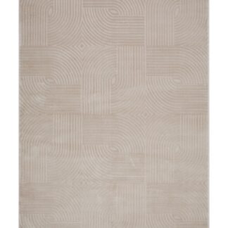 Naturinspirerad linnefe4rgad modern matta i mjuk polyester med juteve4v