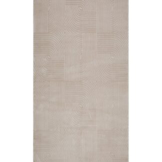 Mjuk Elaro Maressa Linne gångmatta i linnefärg med diskret mönster i modern inredningsmiljö