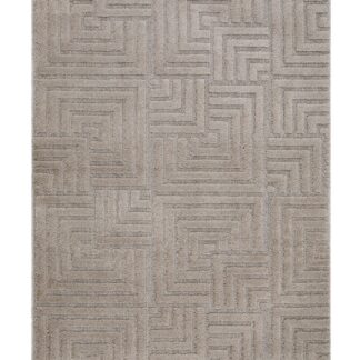 Maskinvävd Forell Wiltonmatta i linnefärg med kort skuren lugg och modern design