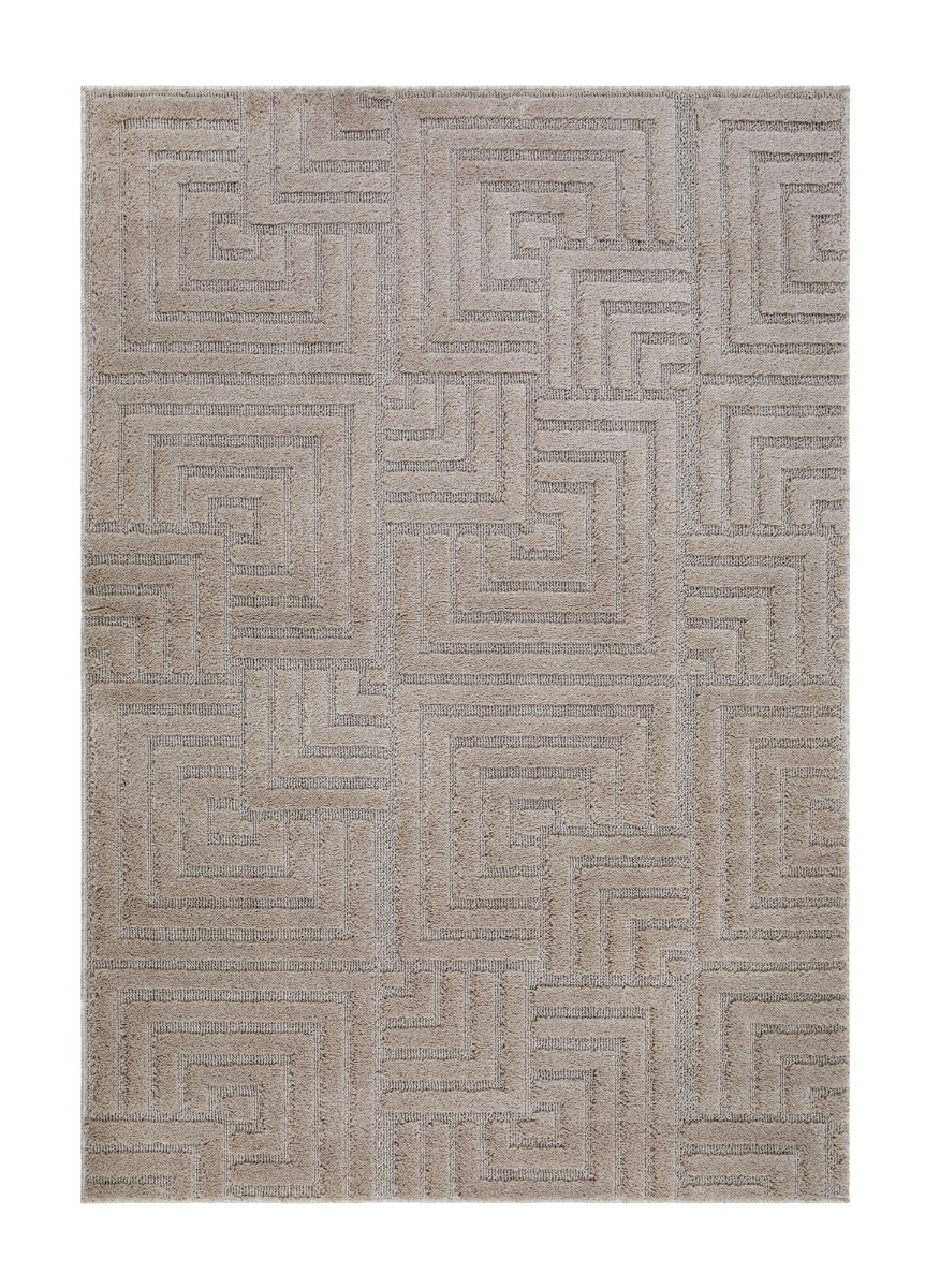 Maskinvävd Forell Wiltonmatta i linnefärg med kort skuren lugg och modern design