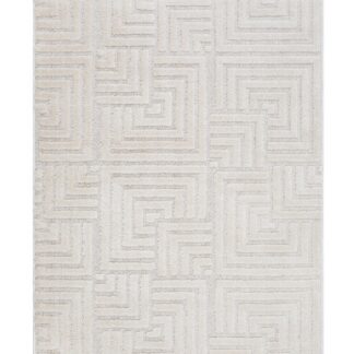 Vit modern wiltonmatta Forell med kort skuren lugg och diskret struktur