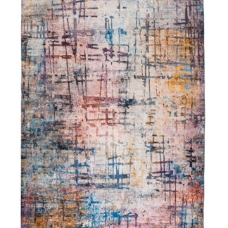 Chenillematta Marigold Multi med mångfärgad design och tjock mjuk textur