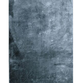 Terri blå ryamatta med tät kort lugg och glans i levande blå nyans