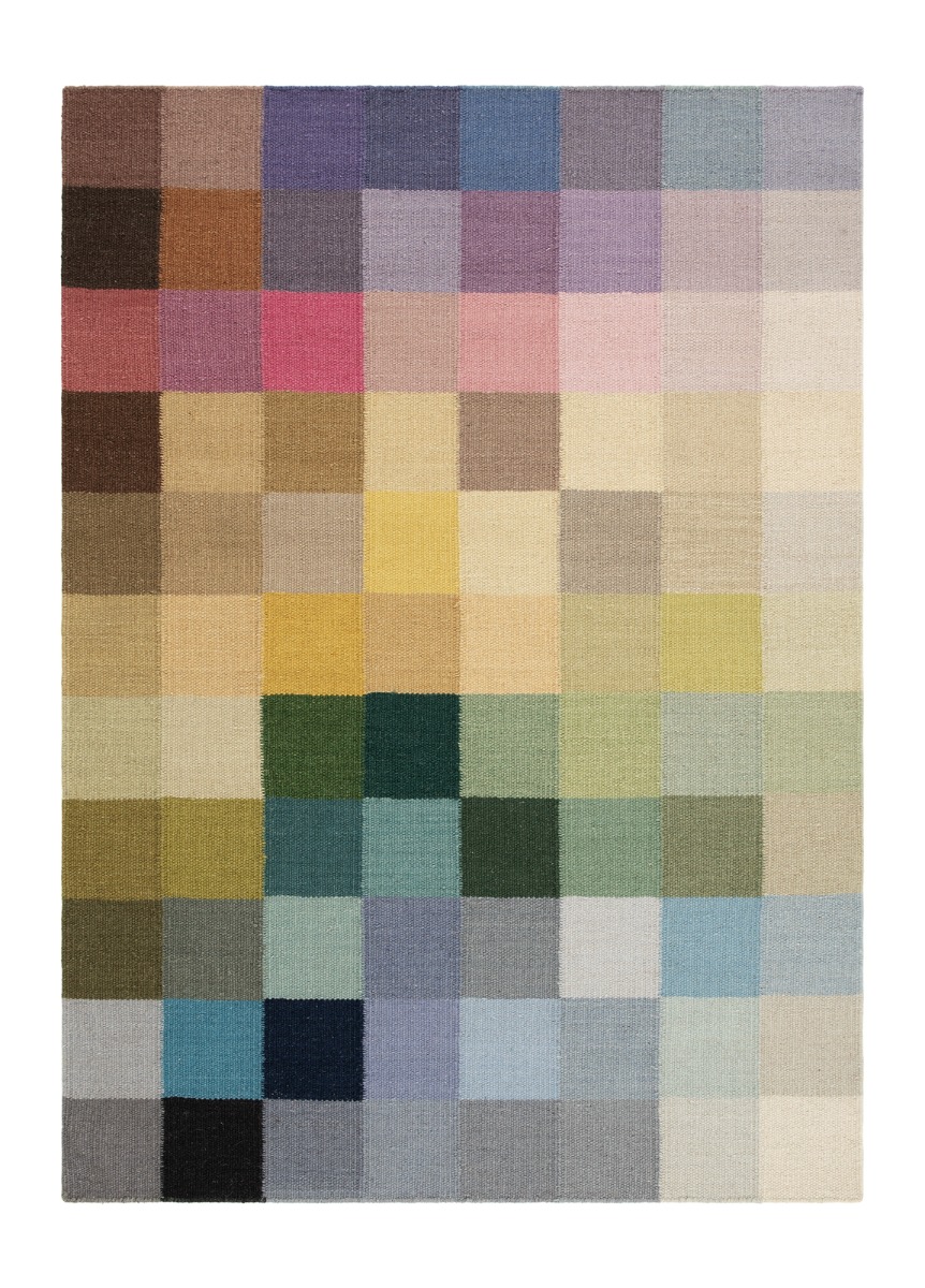 Flerfärgad handvävd ullmatta med cirka 10 mm tjocklek för vardagsrum eller sovrum