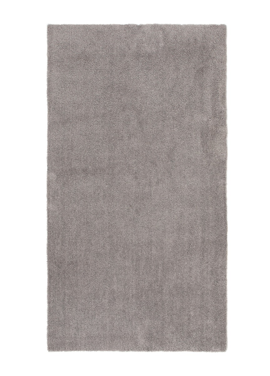 silvergrå mjuk mikrofiberryamatta Benny med filtad baksida för golvskydd och anpassad form