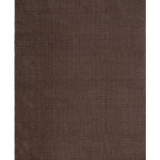 Handvävd brun ullmatta Rachel med mjuk textur och dekorativa avslutningar