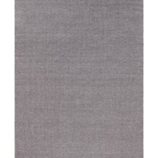 Handvävd grå ullmatta med dekorativ kant och mjuk textur