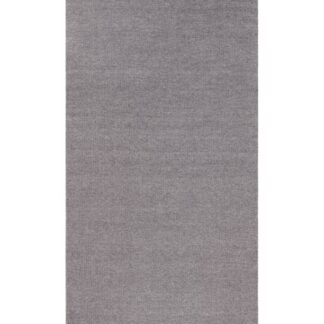 Grå handvävd ullmatta Rachel i elegant design med dekorativ kant, cirka 7 mm tjocklek