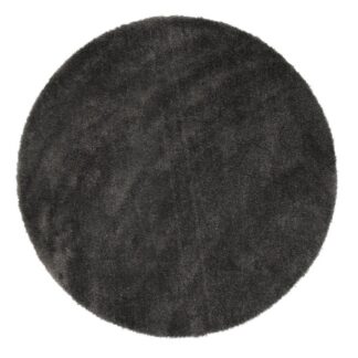 Rund grafitgre5 ryamatta i mjuk microfiber med filtbaksida le4mplig ff6r ve4rmegolv