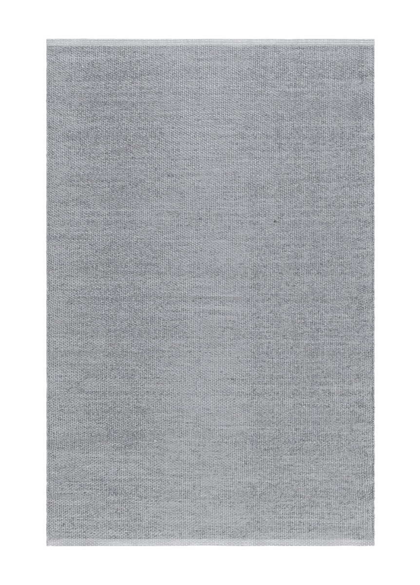 Vändbar grå plastmatta Mimmi Lai med två olika mönster och handvävd design