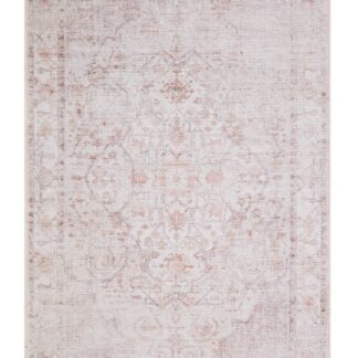 Tvättbar bomullsmatta i krämfärg med mjuk textur och bomullsbaksida