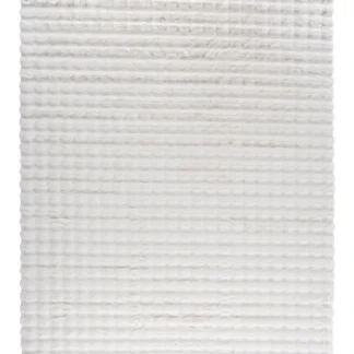 Vit ryamatta Niva med tät mjuk polyesterlugg i elegant design