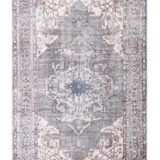 Tvättbar grön bomullsmatta Ardalan med mjuk bomullsbaksida och 9 mm tjocklek