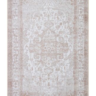 Tvättbar bomullsmatta Elbira Natur i naturlig jordnära färg med mjuk textur och 9 mm tjocklek