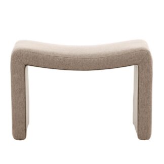 Brun sittpuff i mjukt polyesterlinne med stilren design och stoppad sits