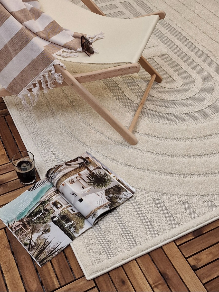 Yoko Cross Kräm Inom- och Utomhusmatta - Image 2