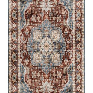 Röd gångmatta Mirande Aetheris i slitstark polyester med låg profil och halkfri baksida