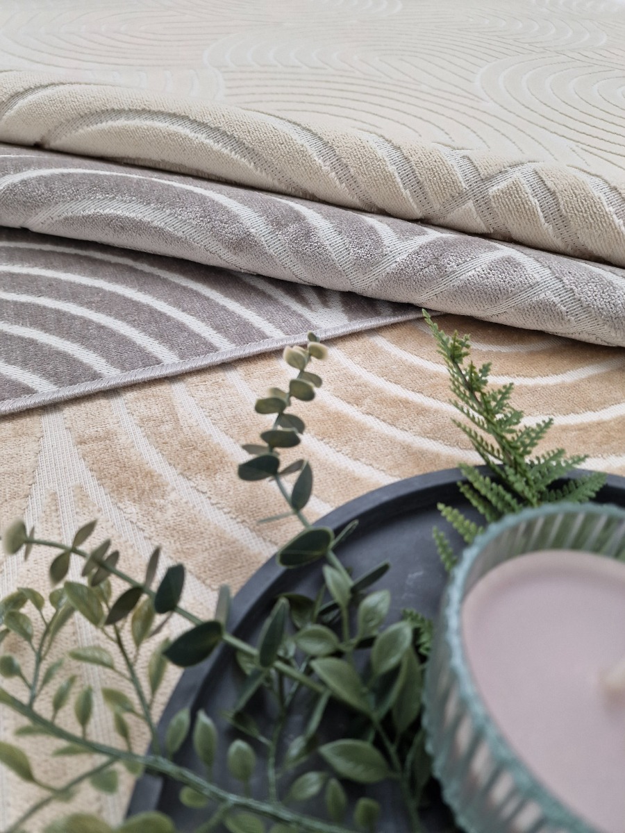 Giron Wave Greige Konstsilkesmatta - Image 4