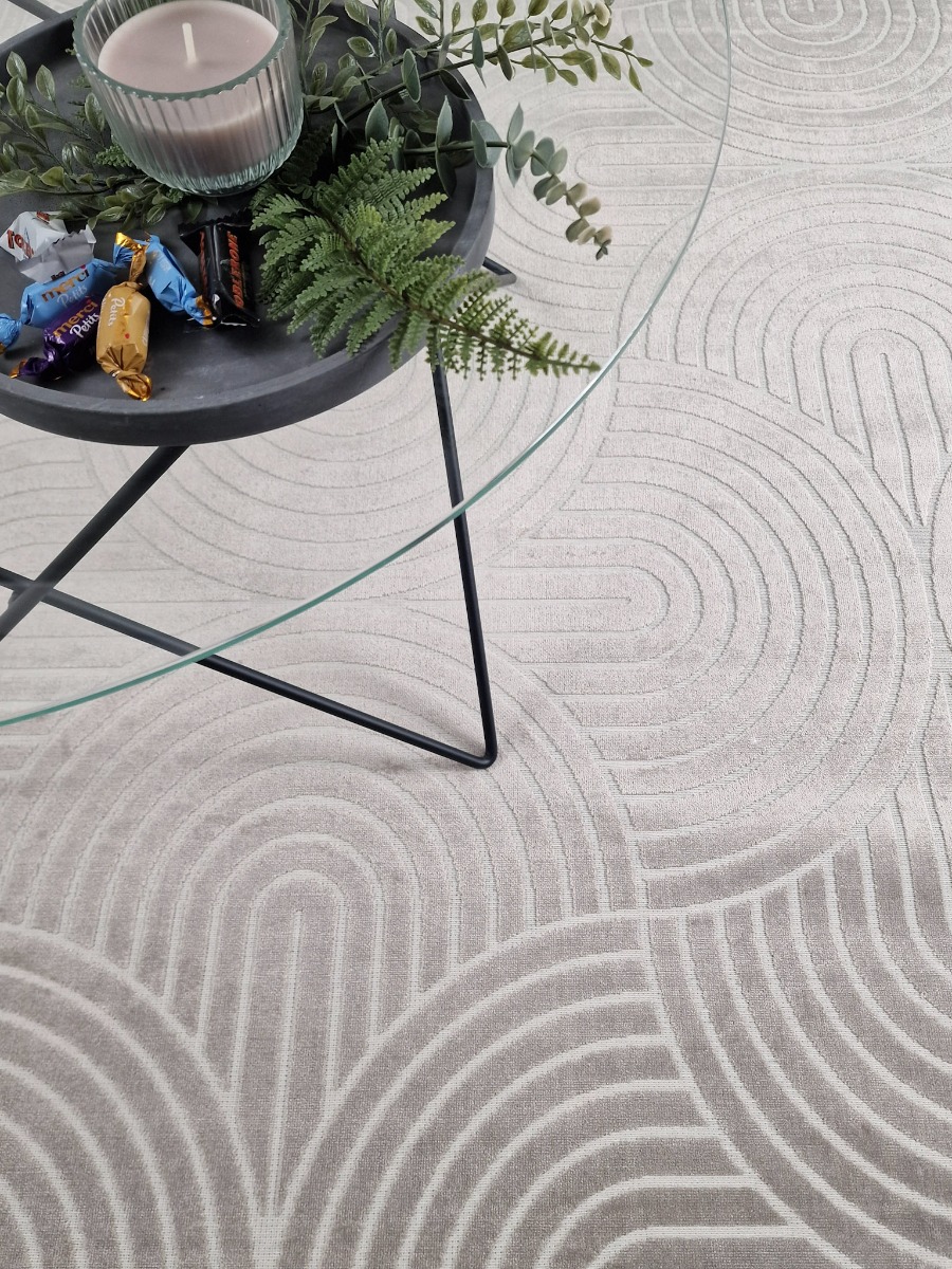 Giron Wave Greige Konstsilkesmatta - Image 2