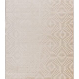 Giron Wave Sand tunna konstsilkesmatta i viskos med high/low-mönster och skimrande sandfärg