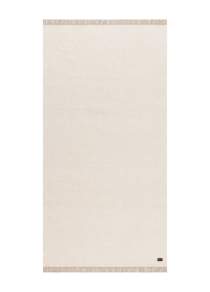 Krämfärgad handvävd ullmatta Lana med mjuk textur och subtildesign