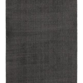 Tvättbar ryamatta i mjuk grafitfärgad microfiber med filtbaksida för skyddad golvyta