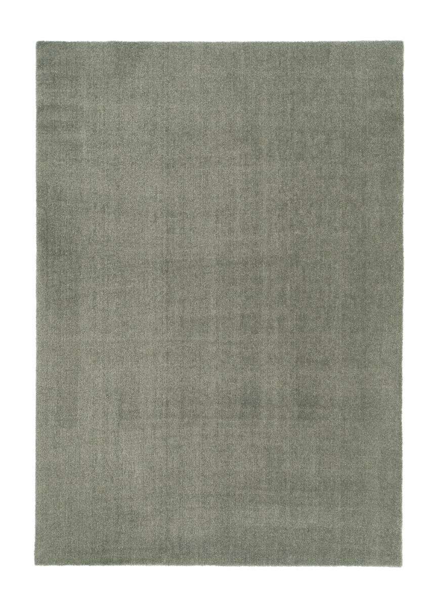 Tvättbar mjuk grön ryamatta i microfiber med filtbaksida i modernt vardagsrum