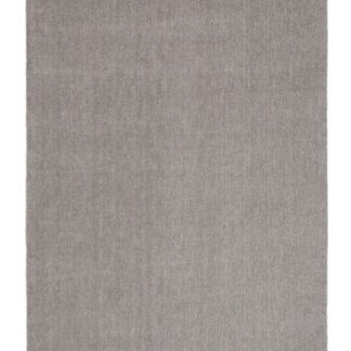 Tvättbar ryamatta i silverfärgad microfiber med filtback, mjuk och praktisk för vardagsrum