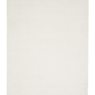 Vit tvättbar ryamatta Benny i mjuk microfiber polyester med filtundersida