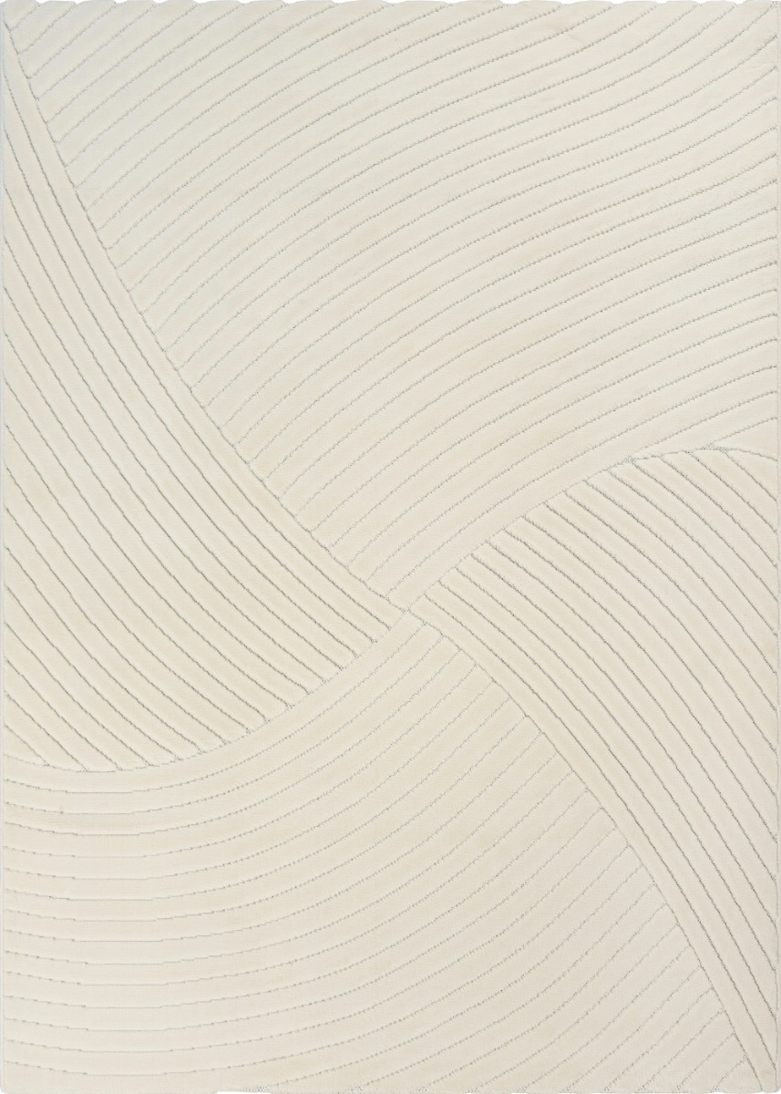 Naturfärgad tunn inomhus- och utomhusmatta med böljande mönster på golv