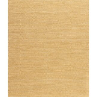 Handvävd ullmatta i ockragul färg med mjuk textur och naturlig look