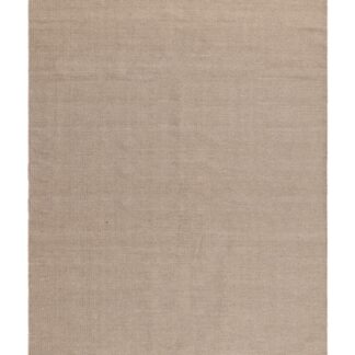 Handvävd ullmatta i mörklinne färg med tät väv och mjuk textur