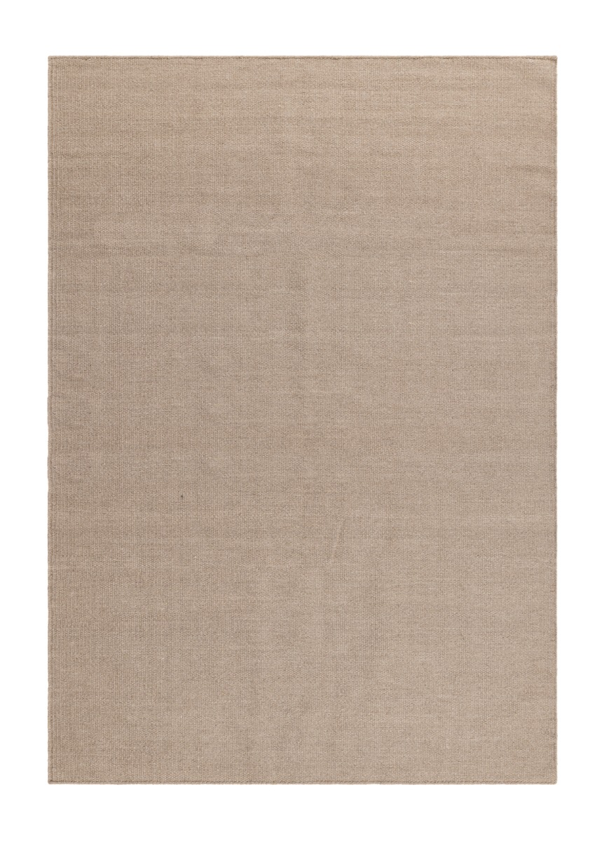 Handvävd ullmatta i mörklinne färg med tät väv och mjuk textur