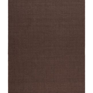 Handvävd chokladbrun ullmatta med tät väv och mjuk textur