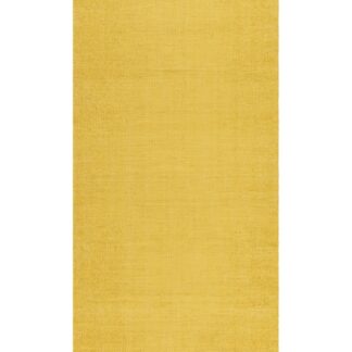 Handvävd gul plastmatta Mimmi Lai med dubbelsidigt mönster och mjuk bomullsvarp