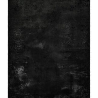 Mjuk svart päls-look matta Eiderelle med tjock lugg i silkeslen mikrofiber