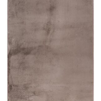 Mjukt fluffig taupefärgad matta med päls-look och tjock textur