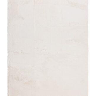 Mjukt vit ryamatta med halkfri baksida och elegant glans i ett hemtrevligt rum