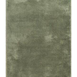 Grön mjuk ryamatta med tjock lugg i vardagsrumsmiljö